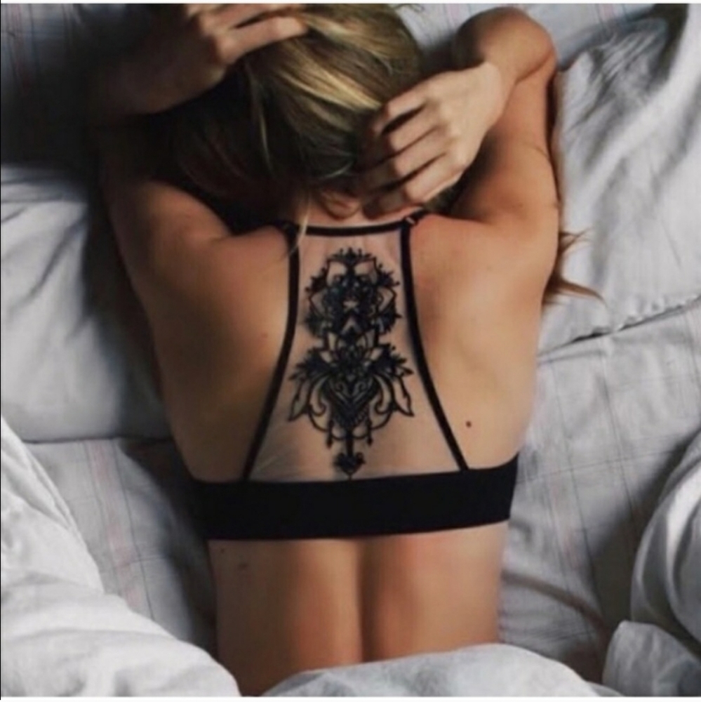 Restocked! Black Tattoo-Backed Bralette - Picture 4 of 8